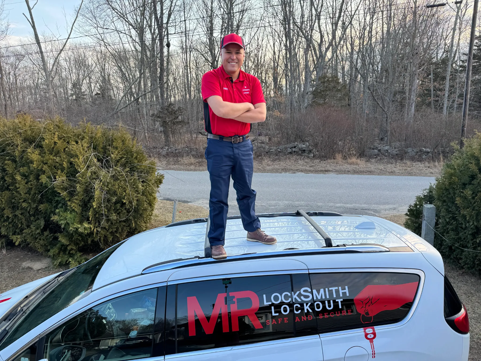 Dante Salcedo with a service van from the verified Eastern Connecticut location network